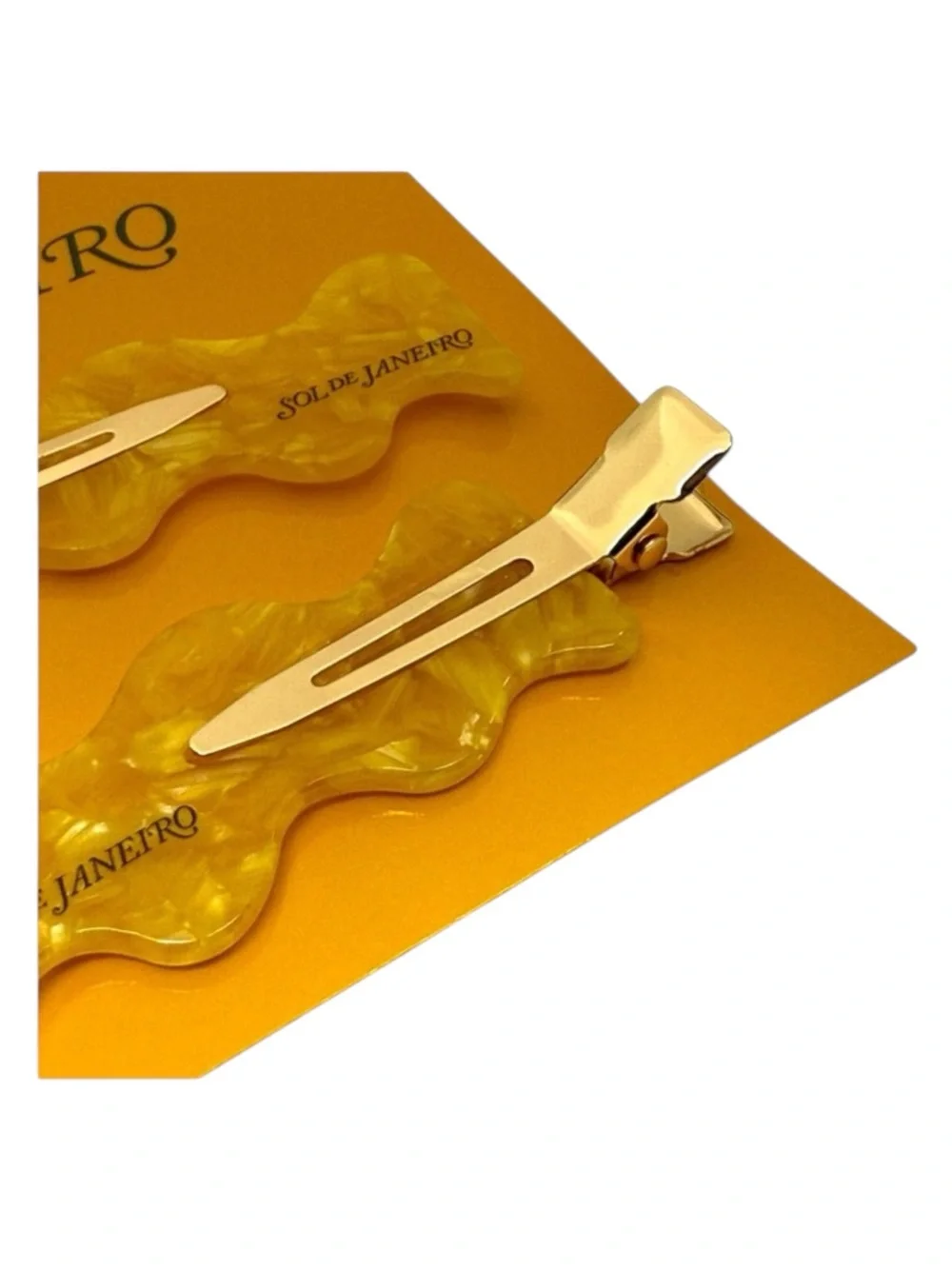 new Sol de Janeiro ☀︎︎ Ltd Ed Hair Clips Barrettes ☀︎︎ Set of 2 ☀︎︎ Gold Resin